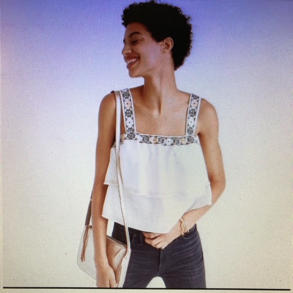 Madewell Tops - Madewell Ruffled Linen-Blend Top